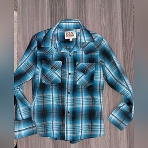 Ely Cattleman Small Kids Flannel Shirt 6/7 Top